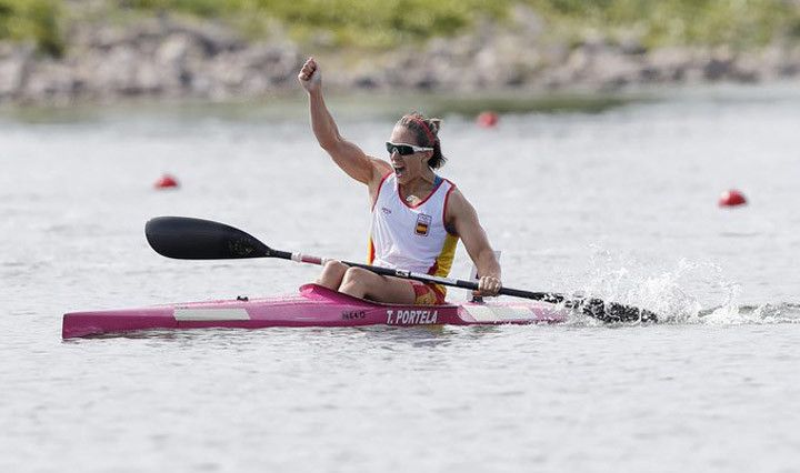 Teresa Portela, tras ganar el oro en los Juegos del Mediterráneo