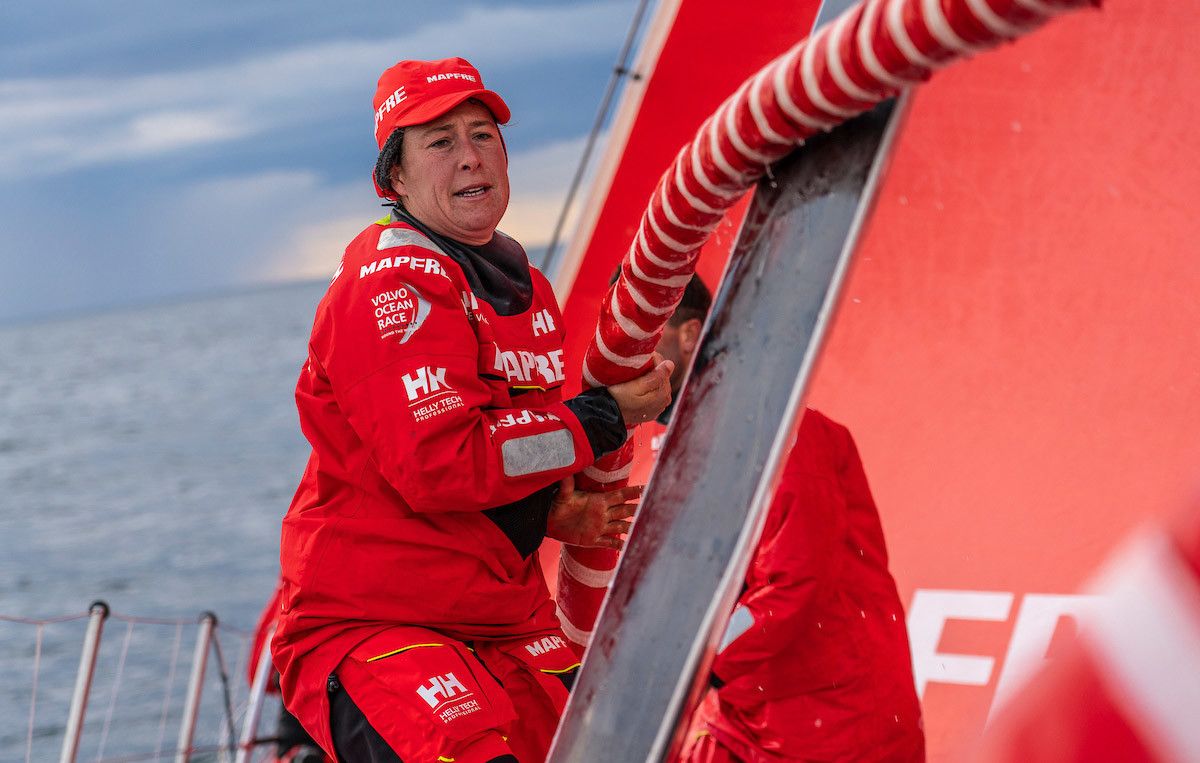 Támara Echegoyen, durante la última etapa de la Volvo Ocean Race