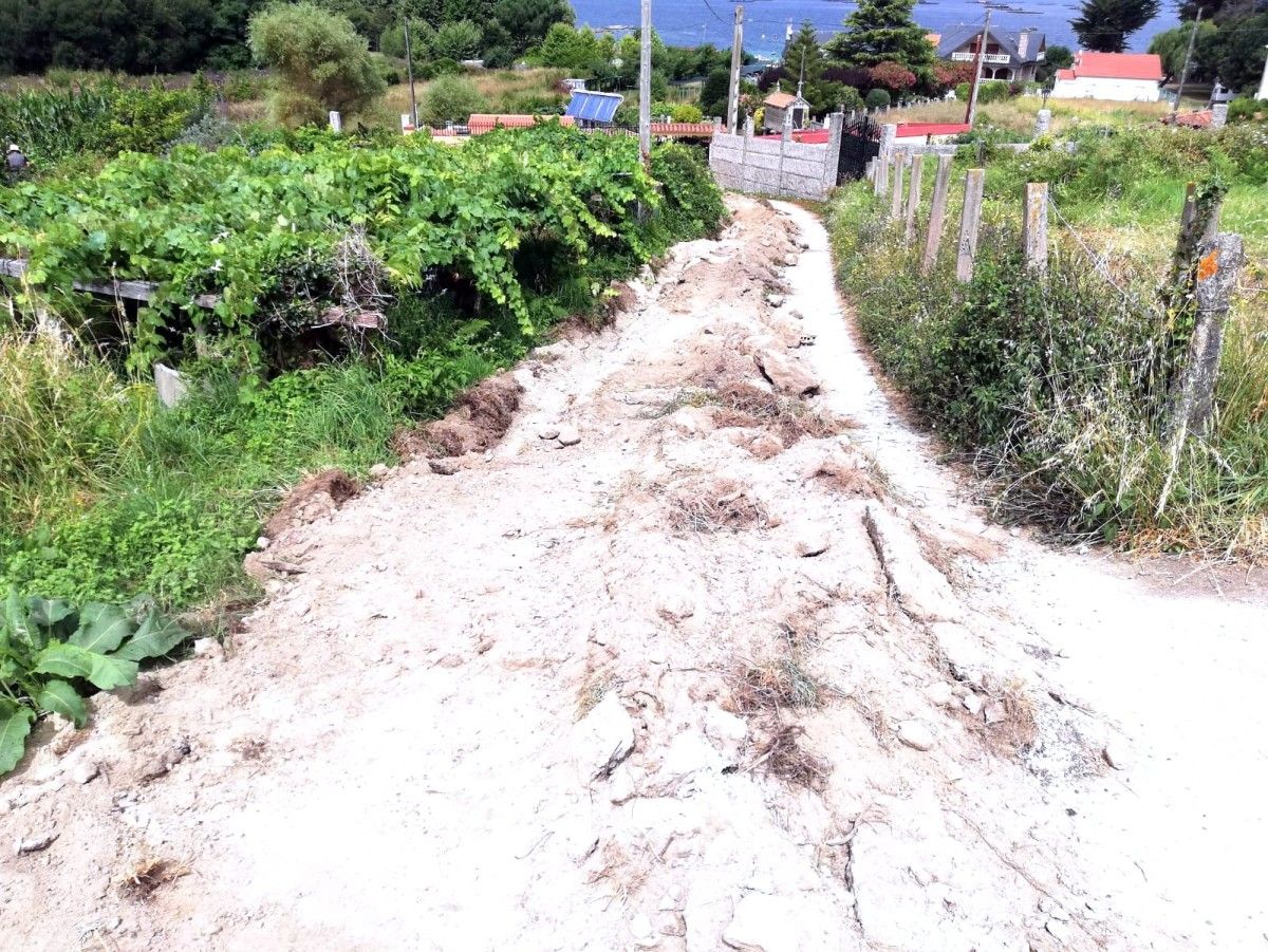 Obras de ampliación de la red de abastecimiento de agua en Castrelo, Bueu