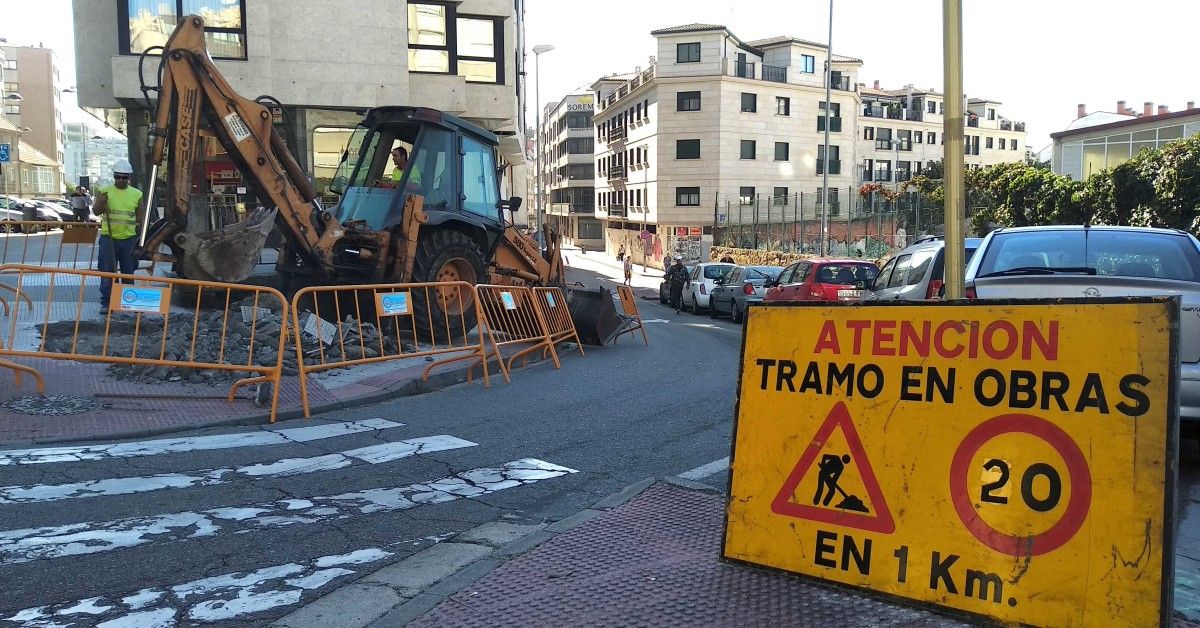 Inicio de las obras en la Rúa do Gorgullón