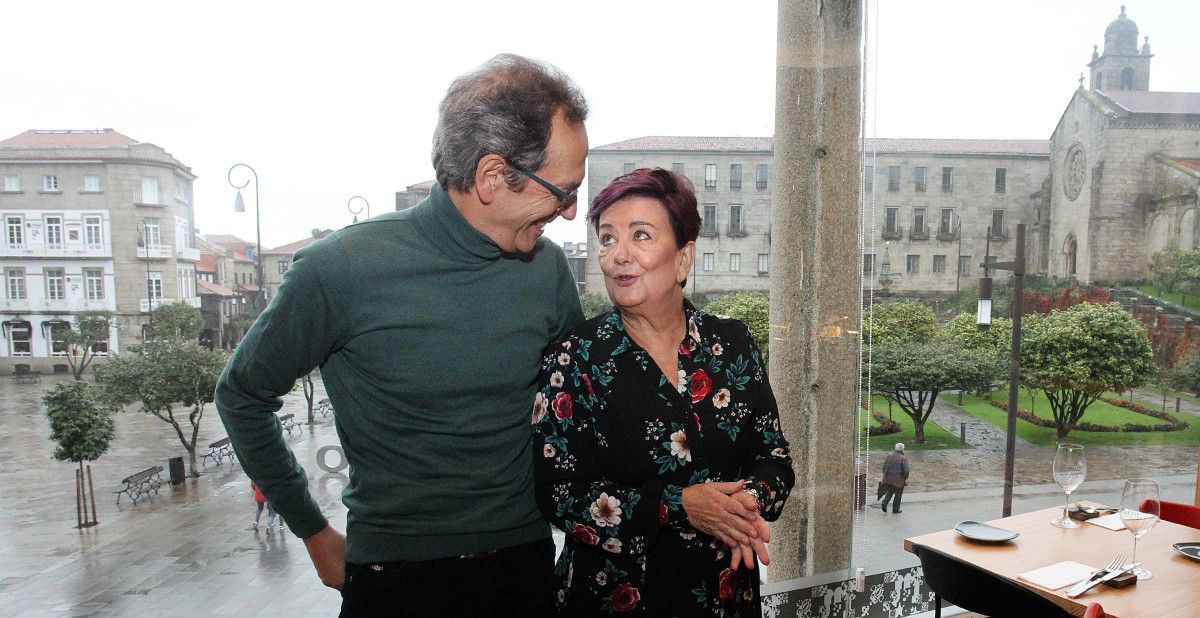 Luis Rei e Teresa Casal na cafetería Savoy