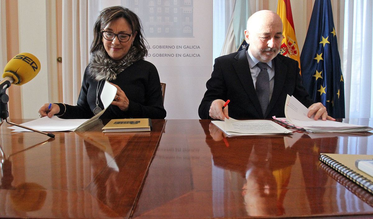 Maica Larriba y Javier Losada en la Subdelegación del Gobierno en Pontevedra (archivo)