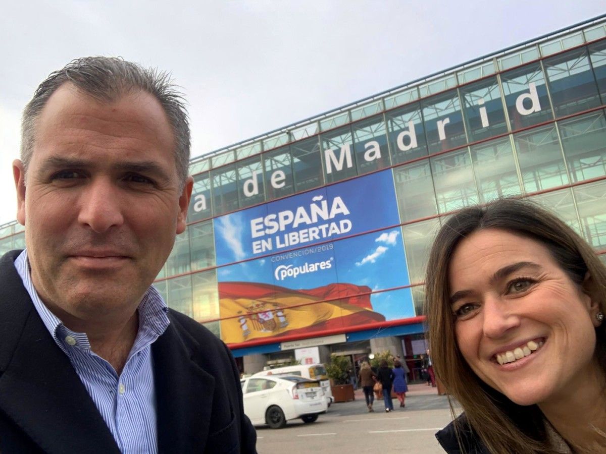 Rafa Domínugez e Pepa Pardo na convención do PP en Madrid