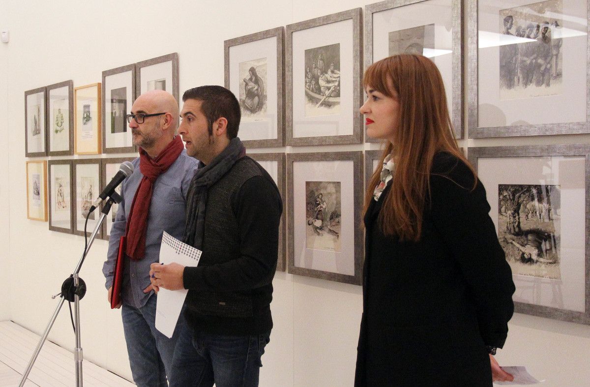 Francisco Castro, director de Galaxia; Xosé Leal, diputado de Cultura y la investigadora Diana Vilas presentan 'A vixencia do legado de Castelao'