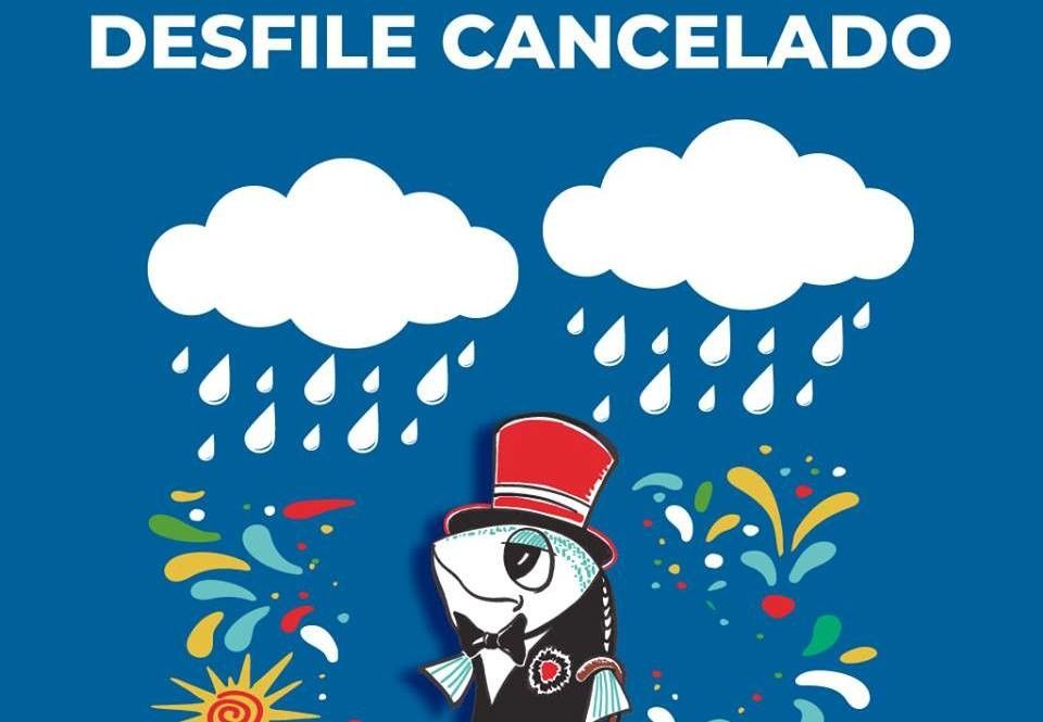 Anuncio del desfile cancelado en Marín