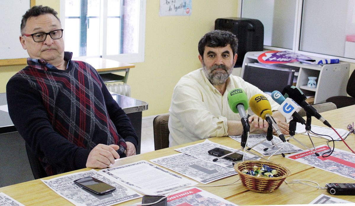 José Luis García Pedrosa, de CC.OO., con Ramón Vidal, de UGT