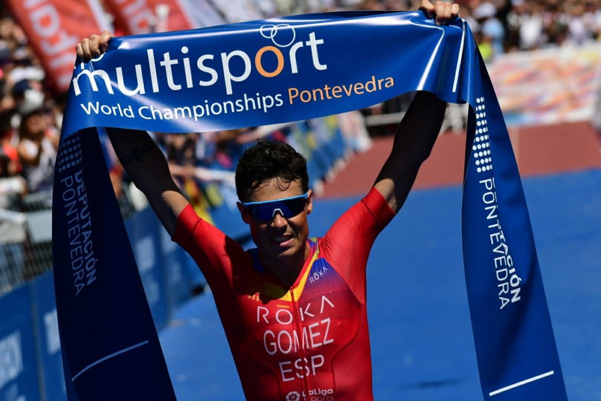 Javi Gómez Noya se proclamó en Pontevedra campeón mundial de triatlón de larga distancia