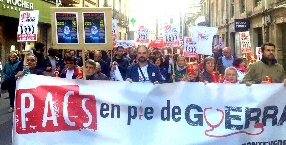 Protesta de personal de los PACs en Pontevedra