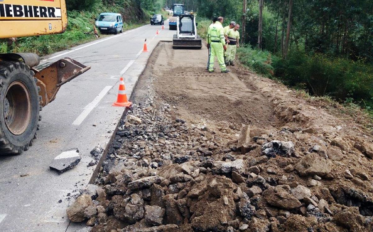 Obras en una carretera provincial