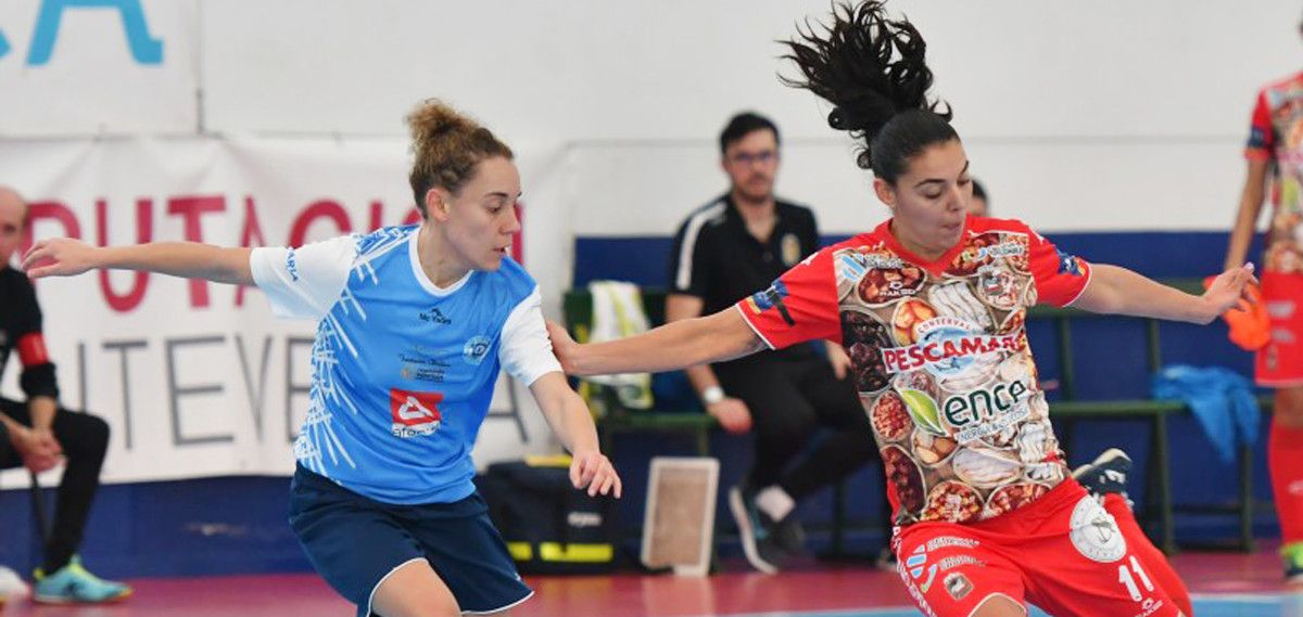 Andrea Feijóo no partido entre Poio Pescamar e Majadahonda FSF