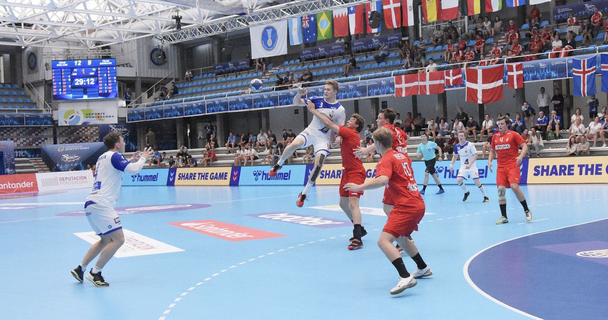 Partido entre Islandia y Dinamarca del Mundial Júnior de Balonmano