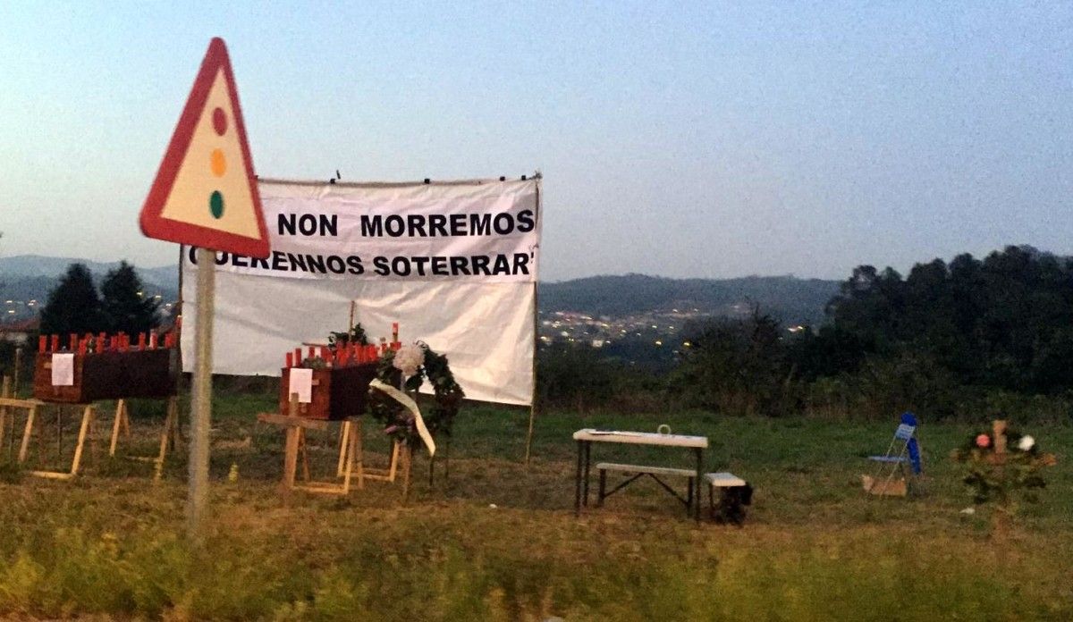 Protesta dos afectados pola variante de Alba