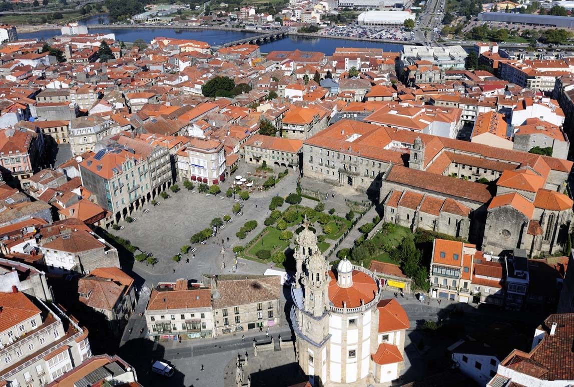 Imagen aérea del centro histórico de Pontevedra