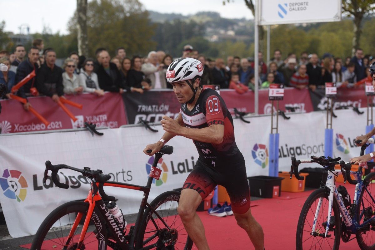 Gómez Noya, durante la primera edición del Pro Tour de Triatlón en Pontevedra