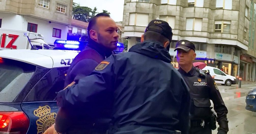 Marcos Vidal, a la entrada de la Audiencia antes del juicio del conocido como crimen de Ponte Caldelas'