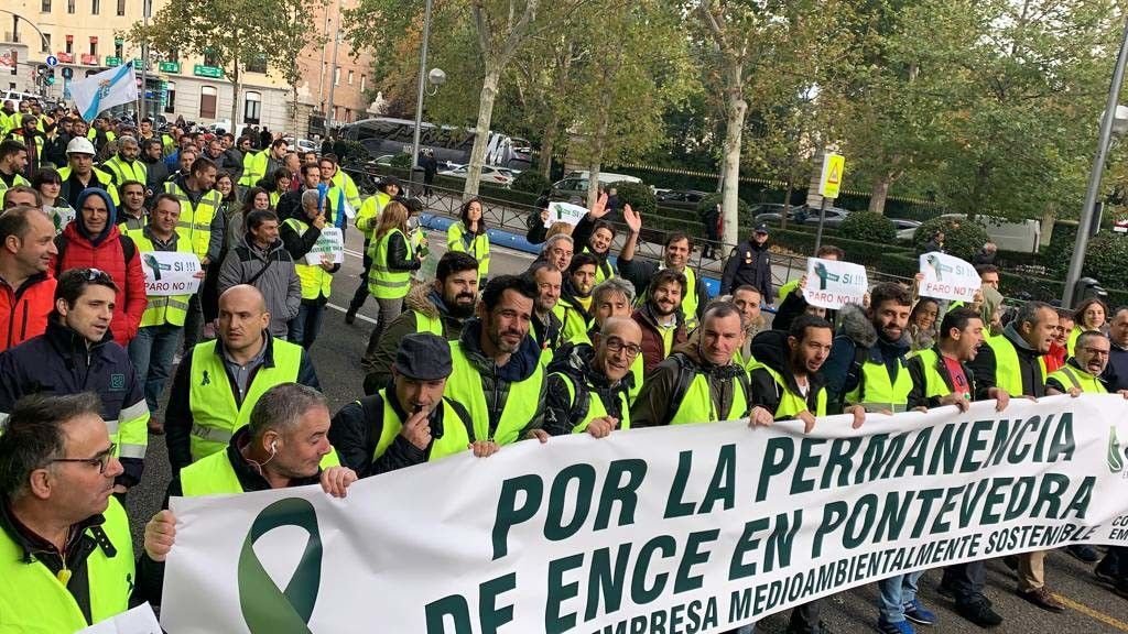 Manifestación de los trabajadores de Ence en Madrid