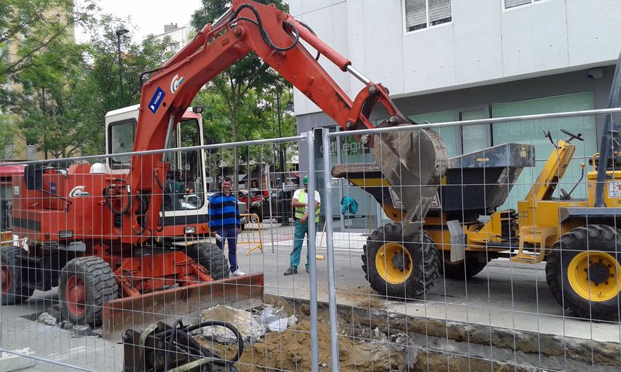 Obras en la plaza de Galicia