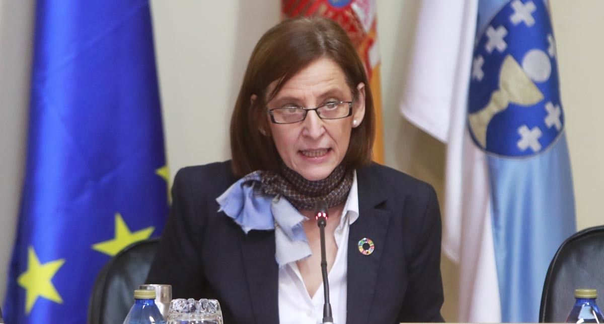 Teresa Gutiérrez, directora de Augas de Galicia, en el Parlamento