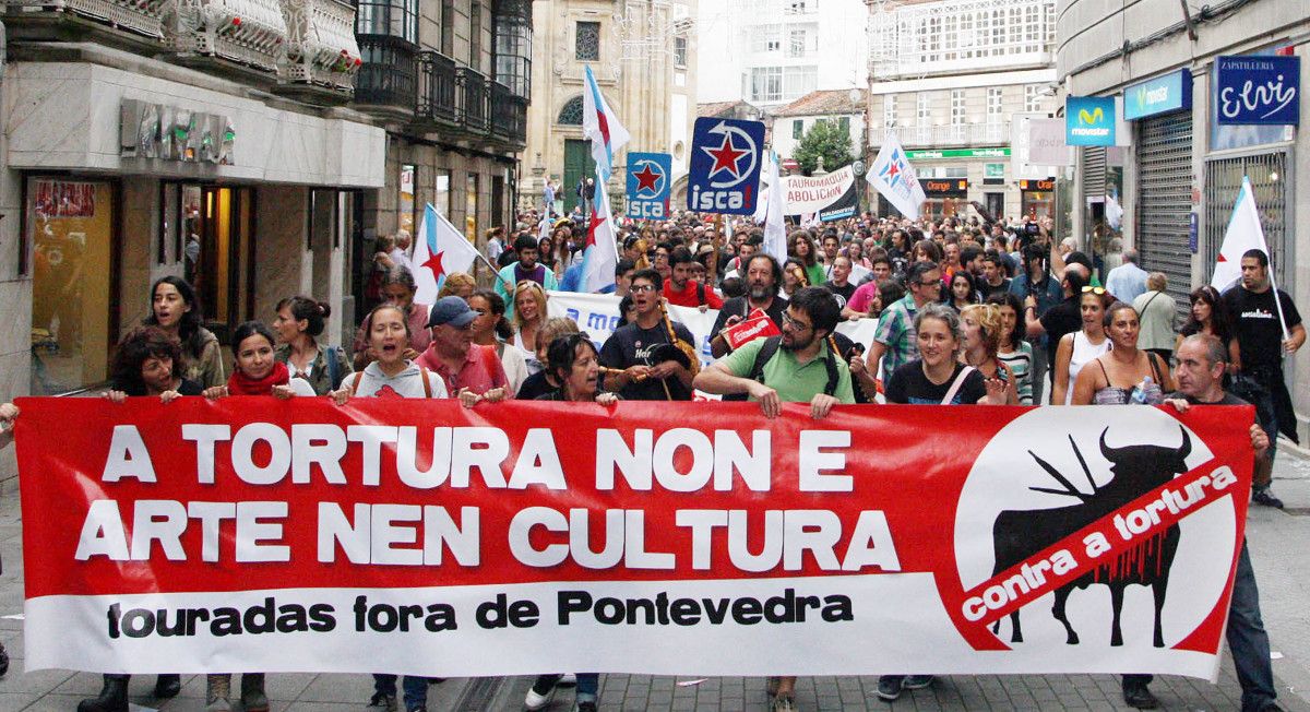 Manifestación convocada por 'Touradas fóra de Pontevedra'