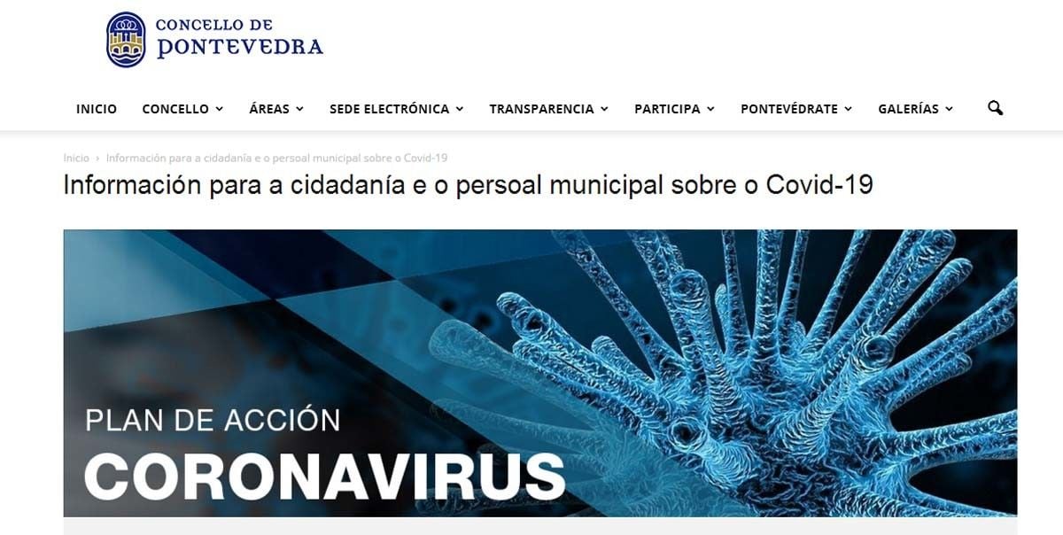 Web municipal sobre el coronavirus