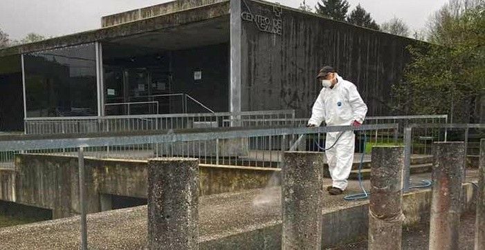 Desinfección en el centro de salud de Tenorio