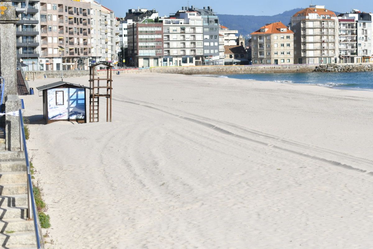 Playa de Silgar durante el estado de alarma