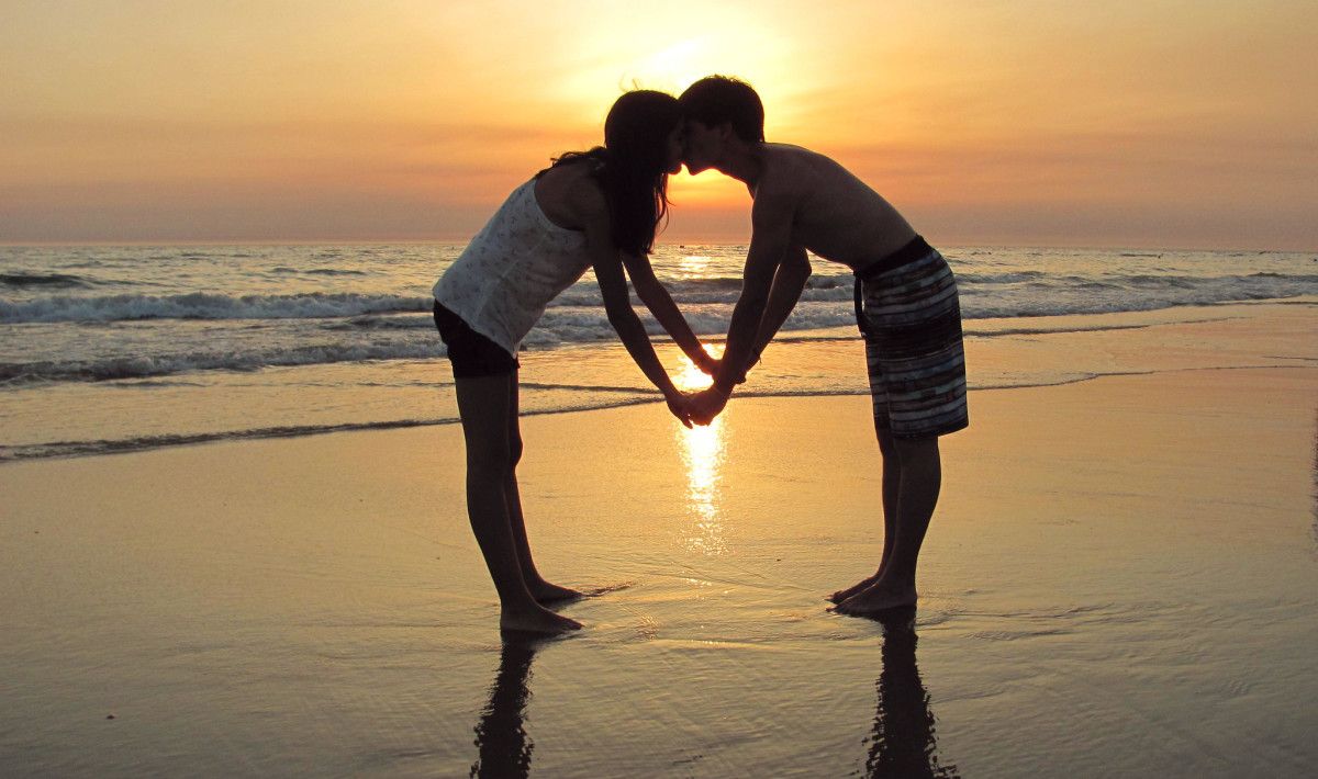 Beso en la playa