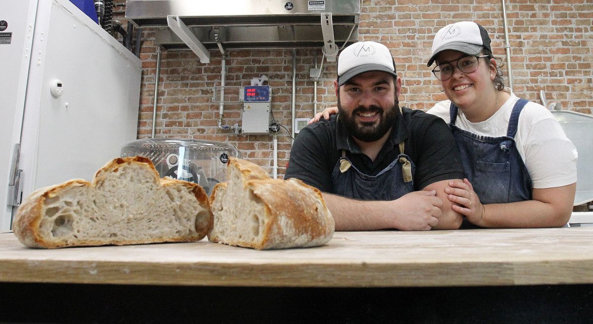 Dani Pampín en su obrador de pan