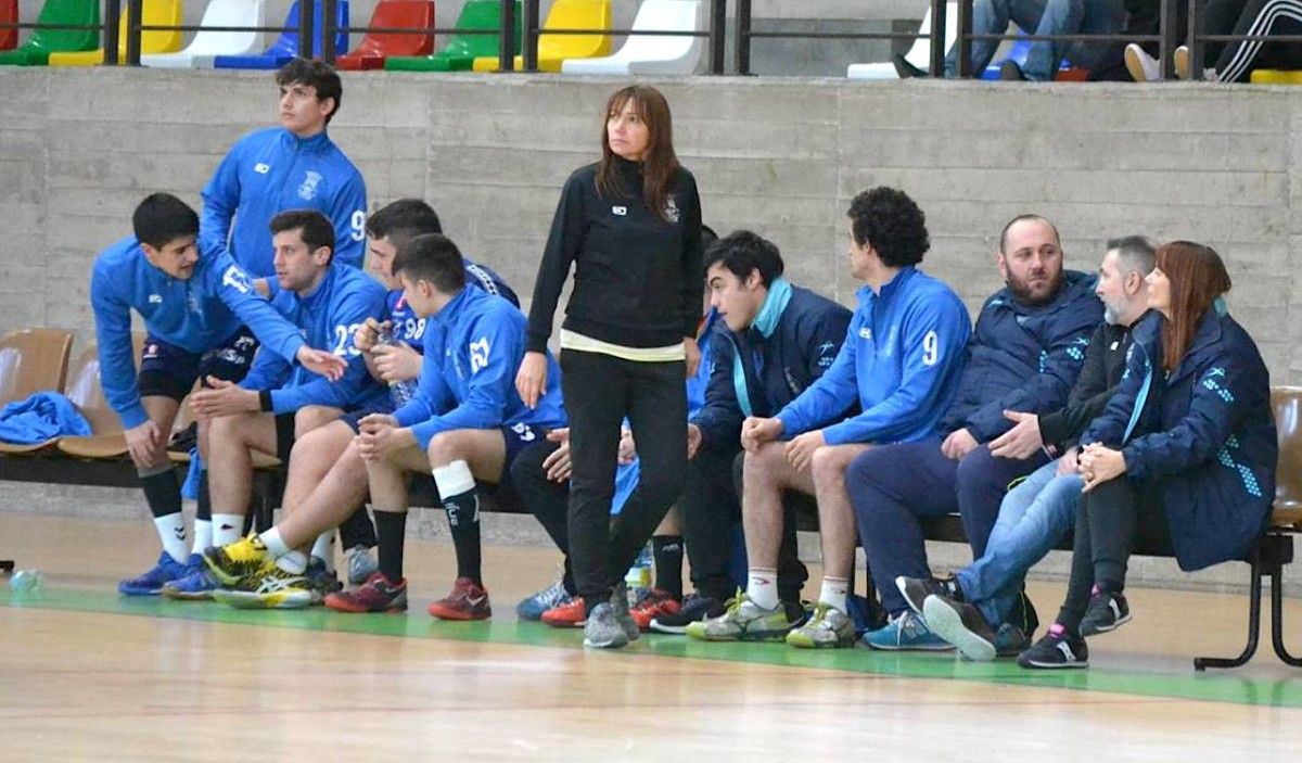 Irene Vilaboa, durante un partido con el Bueu Atlético