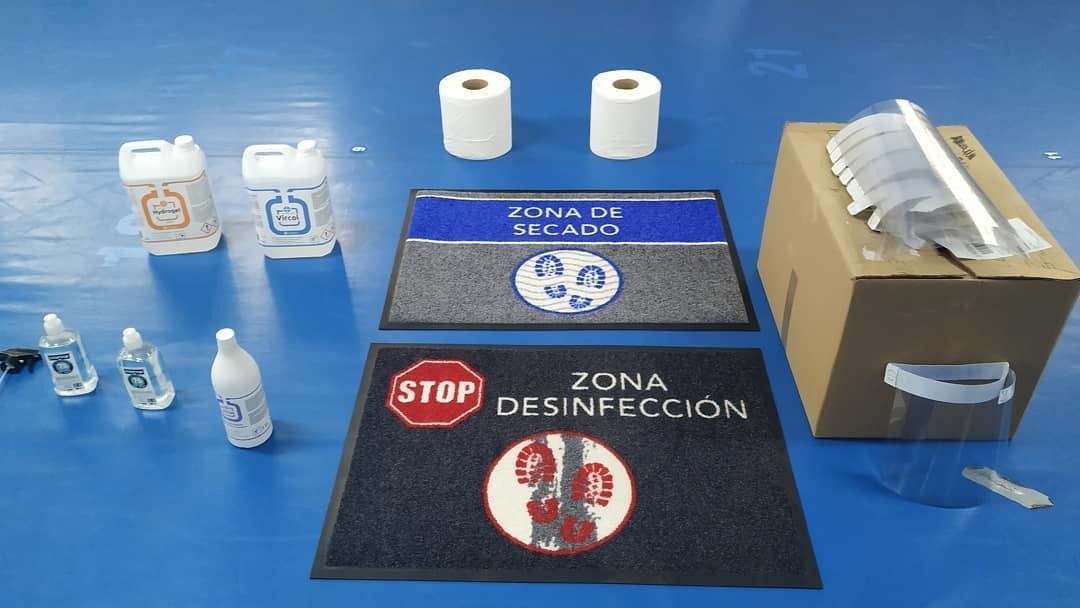 Material de protección contra el Covid-19 enviado por la Federación Galega de Taekwondo al Mace Sport