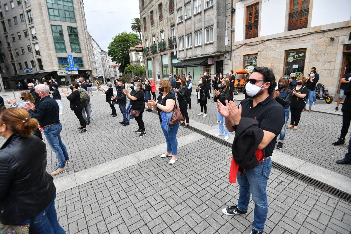 Concentración de autónomos en la plaza de España