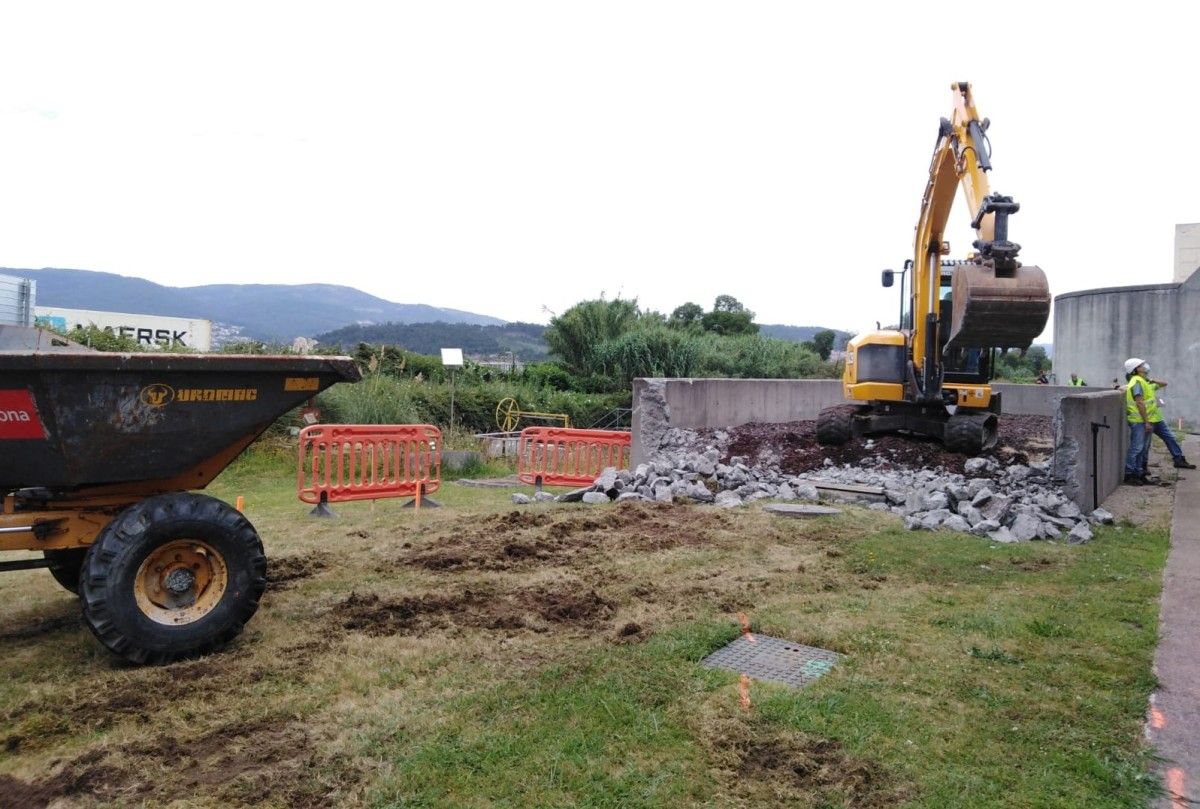 Inicio de las obras en la depuradora de Os Praceres