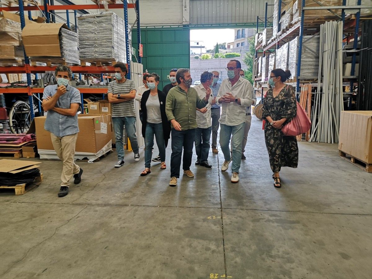 Visita de Luis Bará y Miguel Anxo Fernández Lores a la empresa Setga