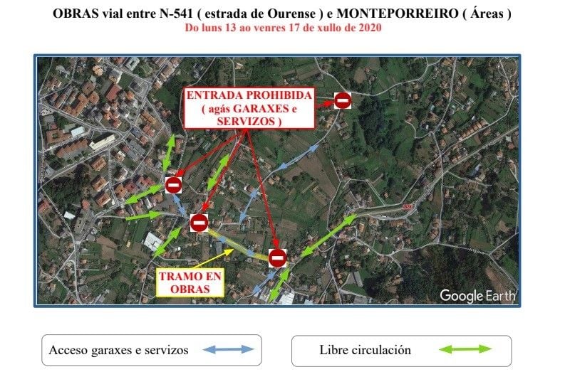 Planificación de la circulación durante las obras en Mourente