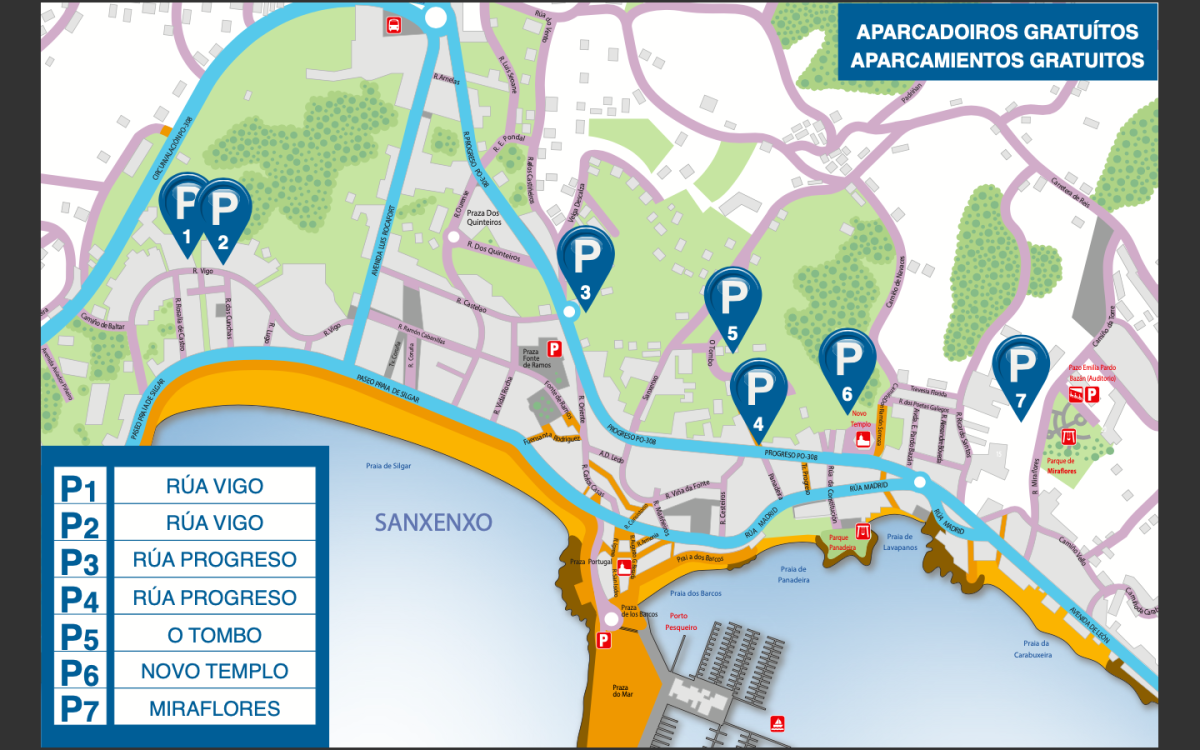 Sanxenxo pierde una de sus zonas de estacionamiento disuasorio (P3) en la calle Progreso