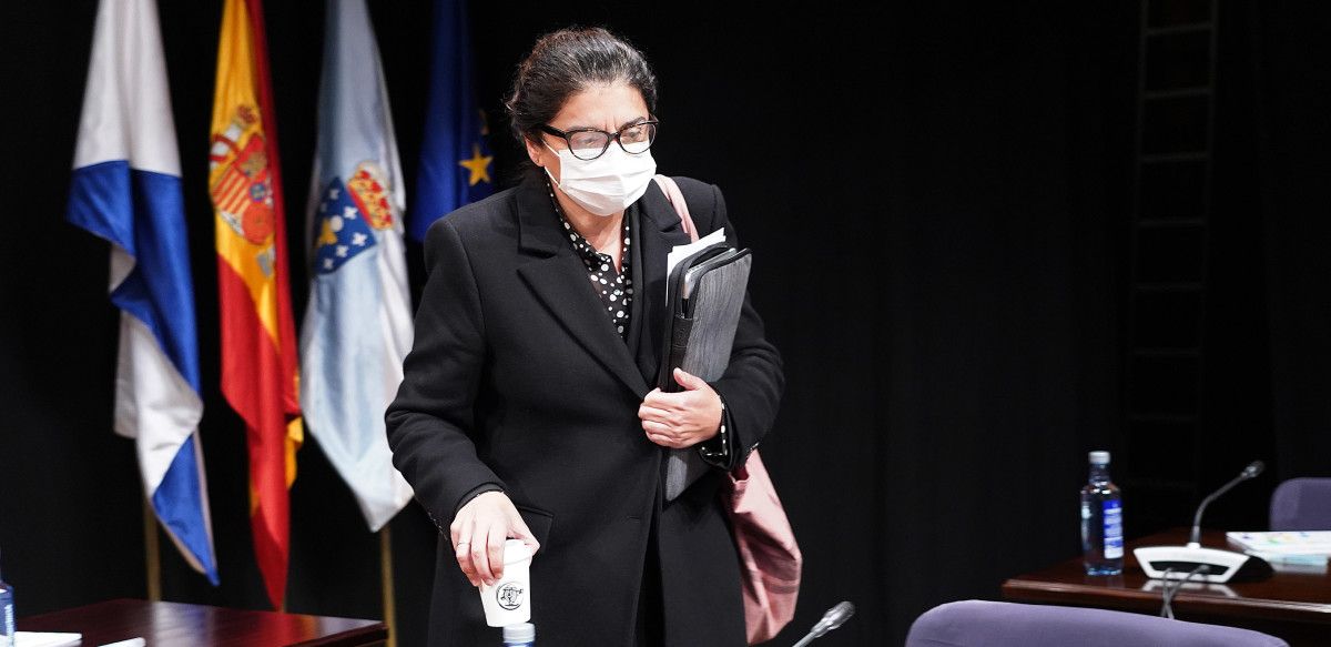 Carme da Silva, en un pleno municipal en el Teatro Principal