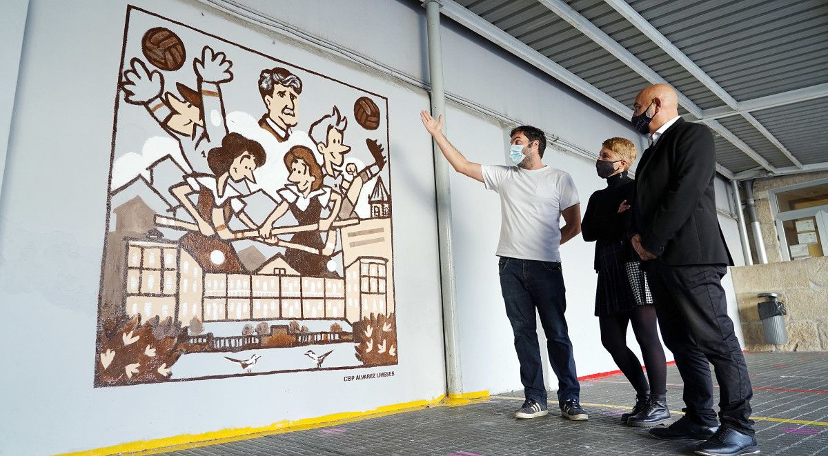 Presentación del mural en el CEIP Álvarez Limeses