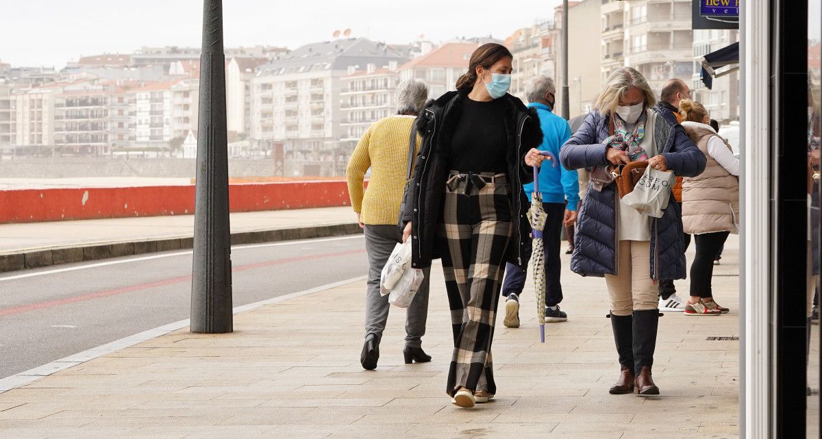 Gente paseando por la calle con mascarilla