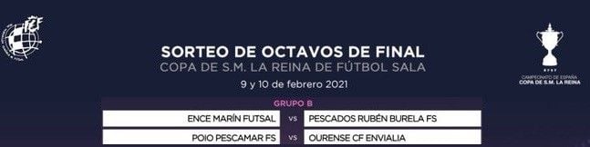 Sorteo de los octavos de la final de la Copa de la Reina de fútbol sala 2020/2021