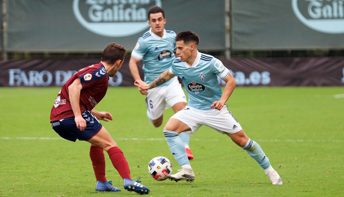 Partido de liga en Barreiro entre Celta B y Pontevedra en la temporada 20/21