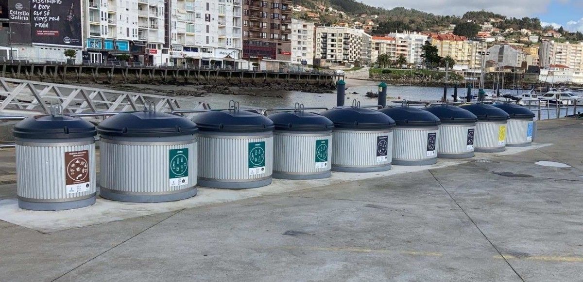 Contenedores soterrados en el puerto de Sanxenxo