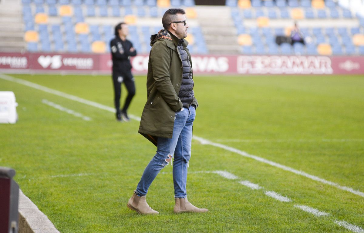 Yago Iglesias, en el partido de Segunda División B en Pasarón entre Pontevedra CF y SD Compostela