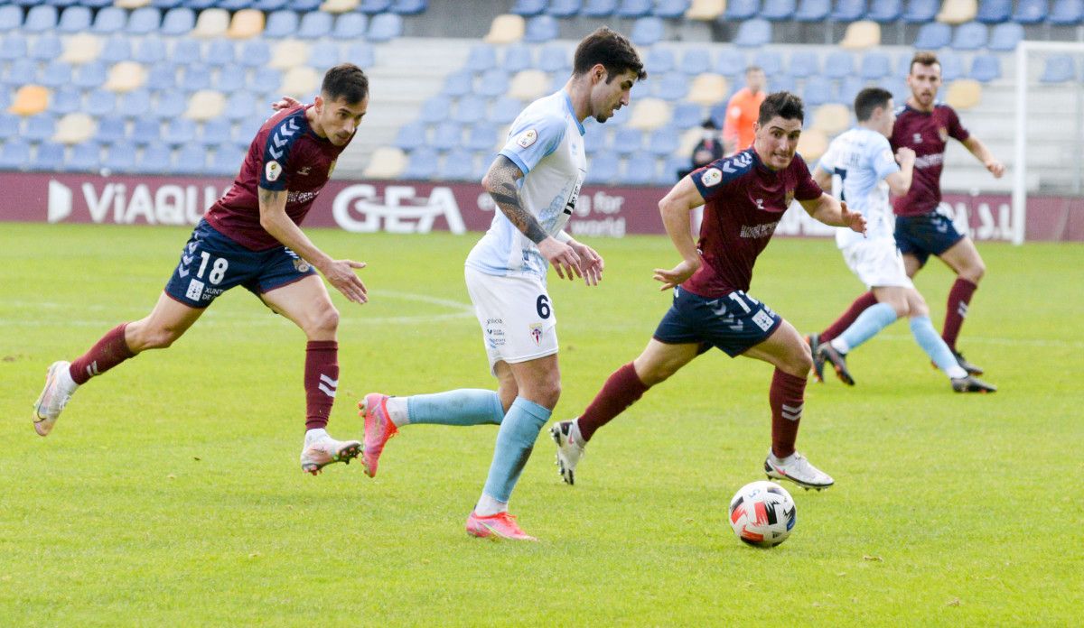 David Soto, en el partido de Segunda División B en Pasarón entre Pontevedra CF y SD Compostela