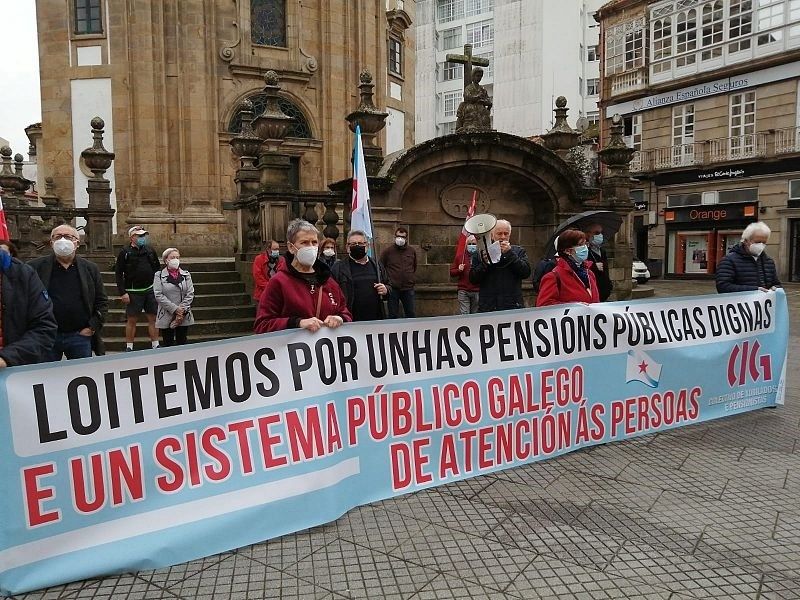 Manifestación de la CIG por la subida de las pensiones en Pontevedra