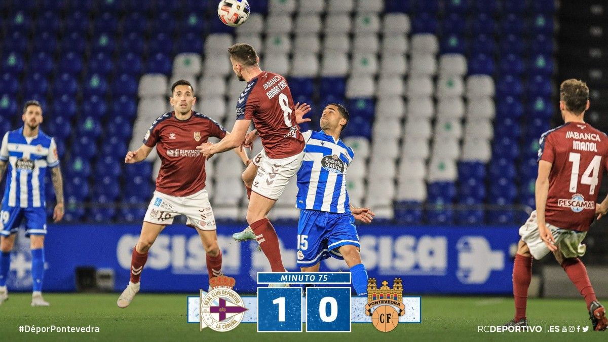 Partido entre Deportivo y Pontevedra en Riazor