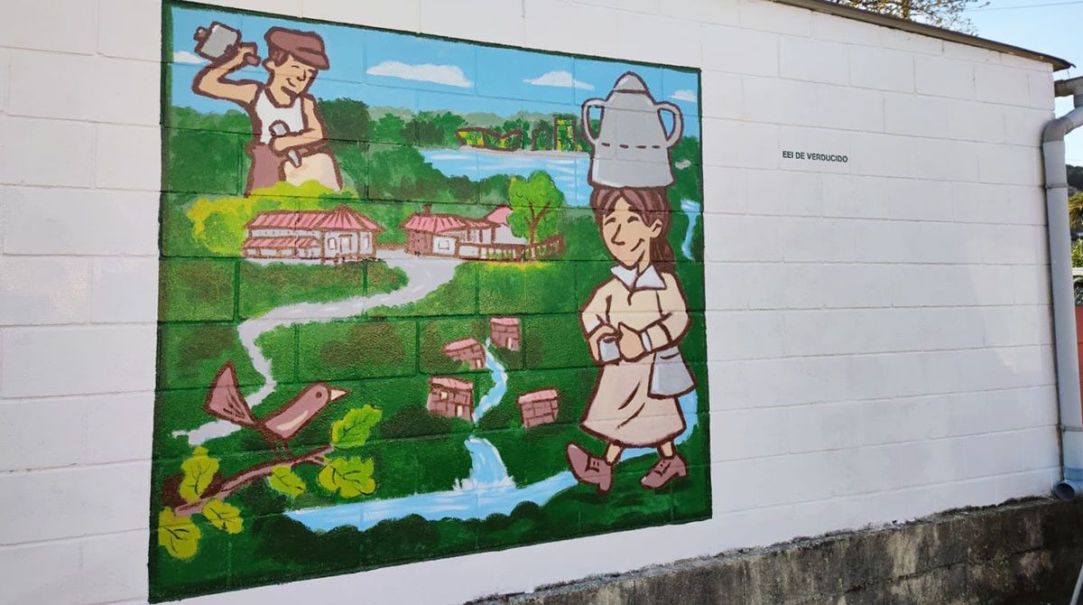 Mural en la escuela de Verducido