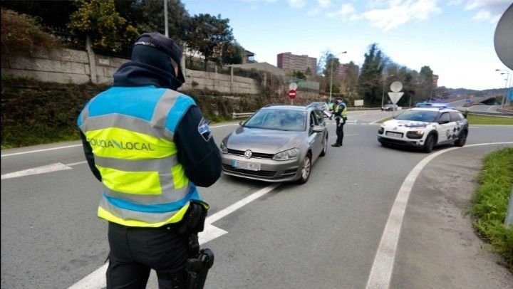 Control policial en Poio