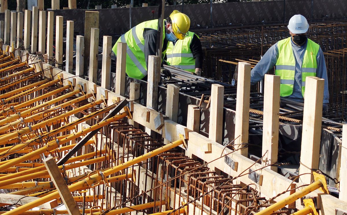 Trabajadores de la construcción en Pontevedra