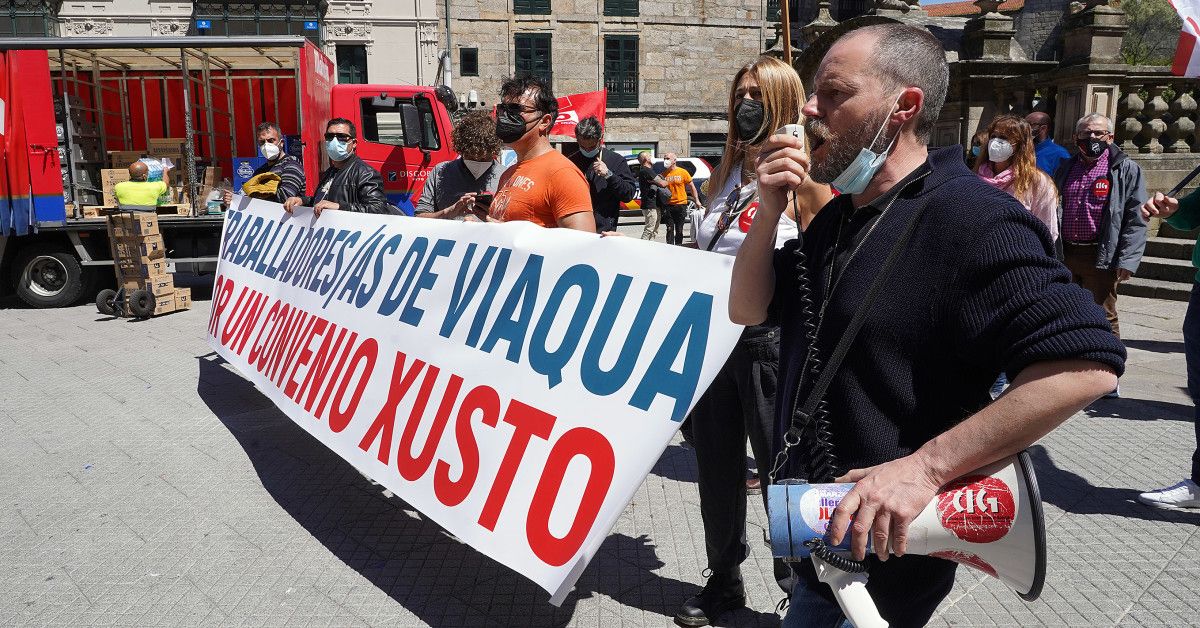 Protesta de trabajadores de Viaqua