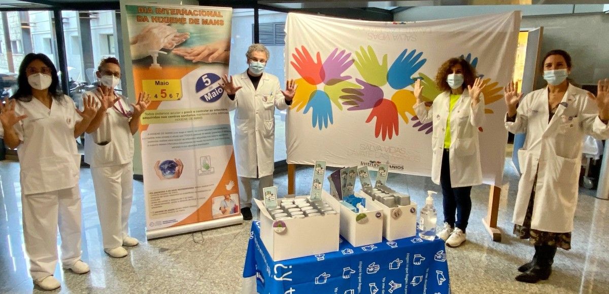 Personal sanitario en el Día Mundial da Hixiene de Mans